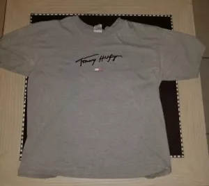 Vintage TOMMMY HILFIGER 90s T Shirt VTG Graphic Signed small flag - Picture 1 of 5