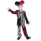 Children's Red Black Fun Jester Clown Circus TV Film Character Complete Costume