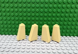 Lego 4 Tan 2x1x3 slopes brick block 75 degree castle wall NEW - Picture 1 of 1