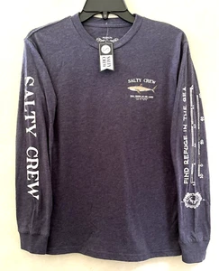 Salty Crew Bruce Boy's L/S Navy Heather Tee Shirt 8 to 14 Years Medium SS25 - Picture 1 of 3