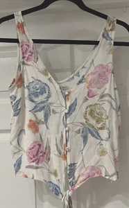 Womens Girls Size M O'NEILL Shirt Tank Top Floral Print Blouse T Shirt - Picture 1 of 7