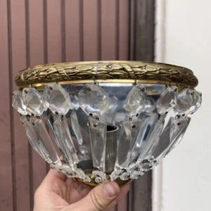 Wandlampe Frankreich Kristalle Kristalllampe antik alt vintage feuervergoldet - Bild 1 von 7