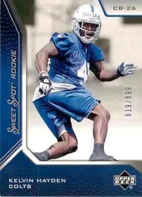 KELVIN HAYDEN 2005 Upper Deck SWEET SPOT ROOKIE RC /899 Colts #131 - Image 1 of 2
