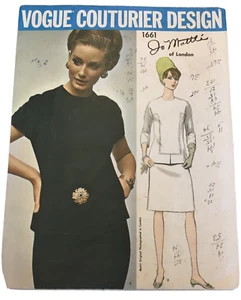 Vogue Couturier Design Sewing Pattern 1661 Jo Mattli Dress Vtg Cut Complete 16 - Picture 1 of 8