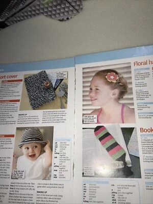 Quick Knitting Pattern: Passport Cover, Baby Hat, Floral Hair Clip, Bookmark - Image 1 of 4