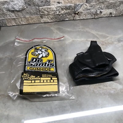 Desantis #95 Black Leather Ankle Holster RIGHT Rig For COLT MUSTANG Pistol #U27 - Image 1 of 4