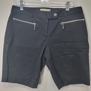 Michael Kors Shorts 6 Black Zipper Stretch Straight Leg Flat Front - Picture 1 of 7