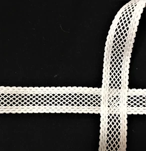 Mesh Lattice Elastic Trim Stretch Lace Trim Entredeux 5/8" White 225 yards #W85 - Picture 1 of 2