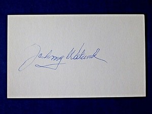 JOHNNY WATWOOD SIGNED 3x5 INDEX CARD ~ White Sox Red Sox D 1980 ~ 100% GUARANTEE