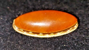 VIintage 9K Yellow Gold Natural Stone Brooch Pin - Picture 1 of 17