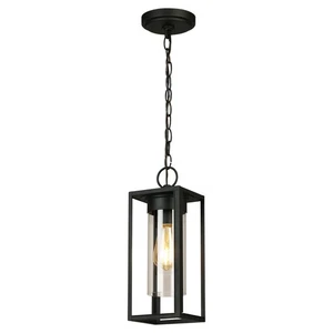 Matte Black One Light Outdoor Pendant from the Walker Hill Collection - Picture 1 of 1