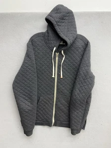 Marine Layer Hoodie Herren Large grau gesteppt durchgehender Reißverschluss YKK Kordelzug Sweatshirt - Bild 1 von 14