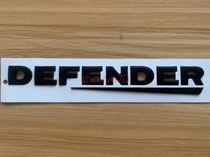 Glossy Black Land Rover DEFENDER & REAR MATTE BLACK 3D Lettering Badge Emblem - Picture 1 of 7