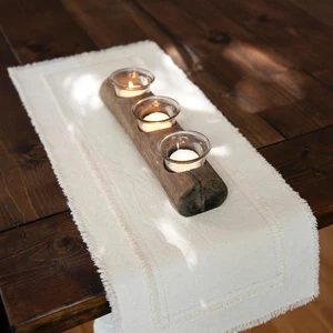 Runner da tavolo fattoria Made in USA 12X36 sabbia beige spesso tela cotone rustico - Foto 1 di 7