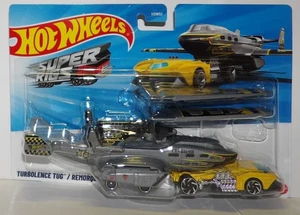 Hot Wheels Super Rigs 2025 ~ TURBOLENCE TUG ~ Gray Airplane, Yellow Car NEW - Picture 1 of 12
