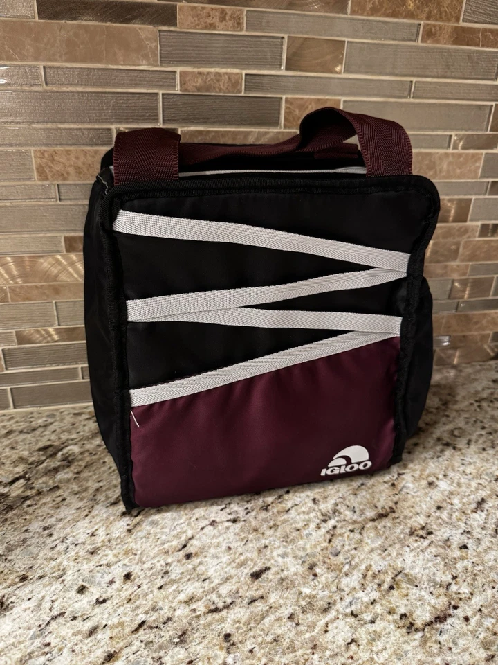 Igloo кулер сумка с короткими ручками обед сумка красный черный вишня - Изображение 1 из 4