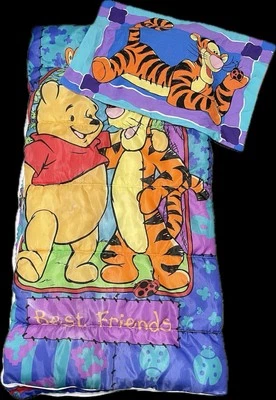 Vintage 90s Disney Winnie the Pooh Best Friends Tigger Sleeping Bag W/Pillowcase - Image 1 of 4