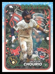 2024 Topps Holiday #H119 Jackson Chourio RC Milwaukee Brewers - Picture 1 of 2