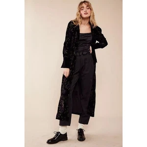 NWT Free People Women’s Floral Velvet Jones Duster Size  Small - Boho Whimsygoth - Picture 1 of 12