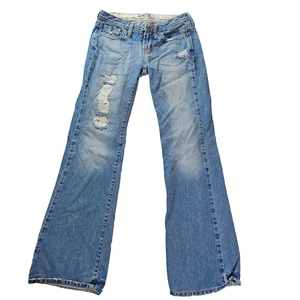 Hint Jeans Women’s Size 1 Distressed Bootcut Denim – Made in Mexico – Raw Hem - Picture 1 of 15