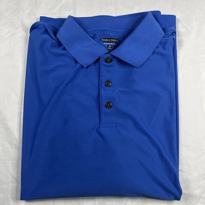 Pebble Beach Performance Blue Golf Polo Size L - Image 1 of 4