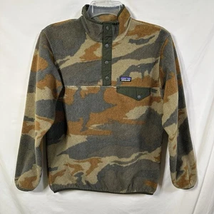Patagonia Kids' XL 14 Lightweight Camo Synchilla Snap-T Fleece Pullover Hunting - Picture 1 of 10