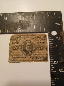 5 Cents First Issue Postage Note Fractional Note ** PAPER CURRENCY - Picture 1 of 6