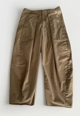Daniella Kallmeyer Khaki Clemence Pleated Pants Sz Small - Image 1 of 4