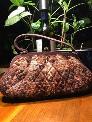 Vera Bradley Annie Mini Tweed Plaid Handbag kiss Twist Closure. - Изображение 1 из 4