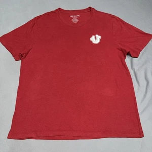 True Religion Short Sleeve Shirt Men’s XL Red Logo -5004 - Picture 1 of 14