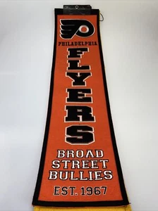 2 Pack Penguins Flyers NHL Embroidered Wool Heritage 32" Banner Pennant NEW - Picture 1 of 8
