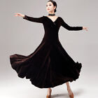 Latin Ballroom Dance Dress Modern Salsa Waltz Standard Long Dress#Q175 2 Colors