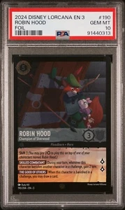 Disney Lorcana 2024 Inklands #190 "Robin Hood - Foil" - PSA 10 - GEM MINT - Picture 1 of 2