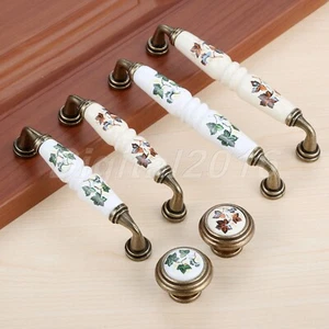 Antique Ceramic Door Pull Knobs Handles Cabinet Wardrobe Drawer Cupboard dresser - Picture 1 of 10