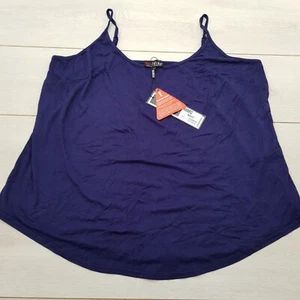 LOVEDROBE Summer Cami Top Size 22 Navy Stretch Strappy Sleeveless Casual - Picture 1 of 6