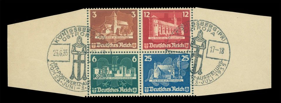 GERMANY 1935 OSTROPA  Königsberg Intl. Exhib used set (Block) Sc# B68a-d used VF - Image 1 of 2