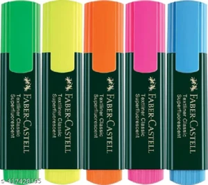 FABER CASTELL Textliner Classic Marker Pen Multicolor Highlighter 5 PCS - Picture 1 of 3