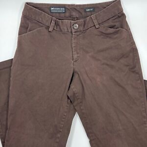 Lee Womens Modern Series Chino Size 14 Brown Cotton Stretch Flat Front Button