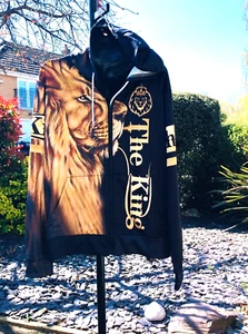 NEW ARRIVAL , 3D LION PRINT HOODIE BOMBER JACKET .. SIZE, L - Picture 1 of 5