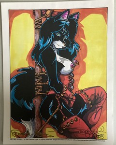 adult artwork RARE /VINTAGE  FURRY Anthropomorphic DAPHNE LAGE