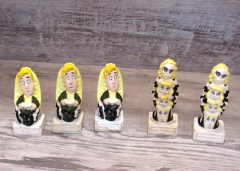 Lot Of Vintage Beetlejuice 1980's Double Sided BK Figures Toys Cake Toppers Cover