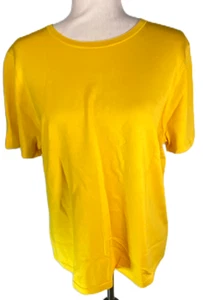 Top PENDLETON donna nuovo con etichette seta/nylon giallo oro maniche corte - taglia XL - Foto 1 di 11