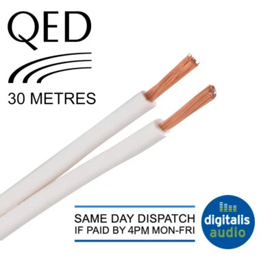30m of QED 79 Strand White Oxygen Free Copper (OFC) HiFi Speaker Cable - Image 1 of 3