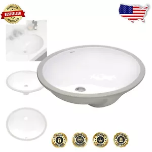Versatile 16 x 13 Inch Undermount Porcelain Sink - Modern Bathroom Aesthetic - Picture 1 of 10