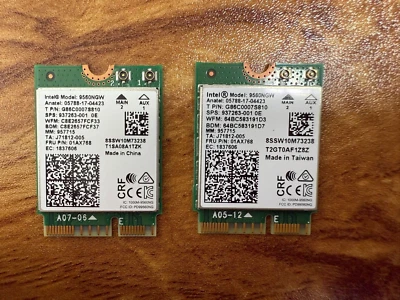 2 PACK 01AX768 Intel 9560NGW Wireless-AC 9560 802.11AC WLAN PCI-Express 5.1 WiFi - Image 1 of 2