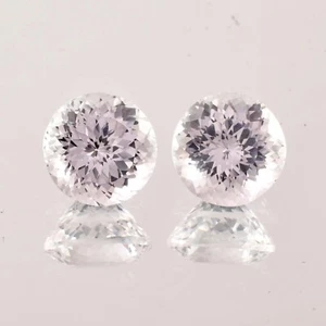 1 par de piedras preciosas sueltas de corte redondo de zafiro blanco natural de 20x20 mm certificadas - Imagen 1 de 5