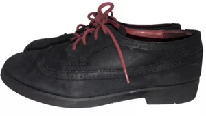 Lauren Ralph Lauren Shoes Women’s 7.5 Black Imogen Nubuck Oxford Red Laces - Picture 1 of 12