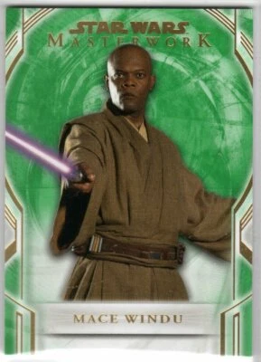 STAR WARS 2018 TOPPS MASTERWORK GREEN PARALLEL BASE 3 MACE WINDU 32/99 - Image 1 of 2