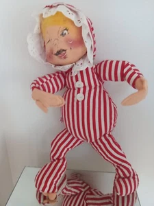 De colección Annalee 1965 Navidad Rubio Pelo Elfo Posable 22" Rayas PJ Lindo! RARO - Imagen 1 de 1