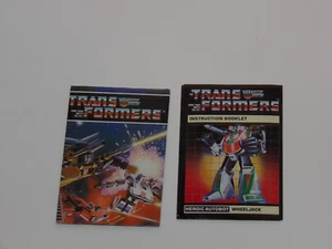WHEELJACK TM INSTRUCTION BOOKLET AND PHAMLET VINTAGE G1 ORIGINAL TRANSFORMER - Picture 1 of 1